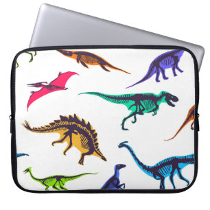 Dinosaurussilhouetten: schetspatroon. laptop sleeve