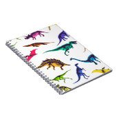 Dinosaurussilhouetten:  schetspatroon. notitieboek (Rechterzijde)