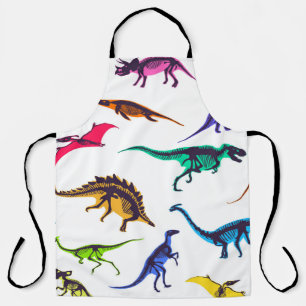 Dinosaurussilhouetten: schetspatroon. schort