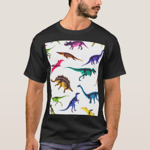 Dinosaurussilhouetten: schetspatroon. t-shirt