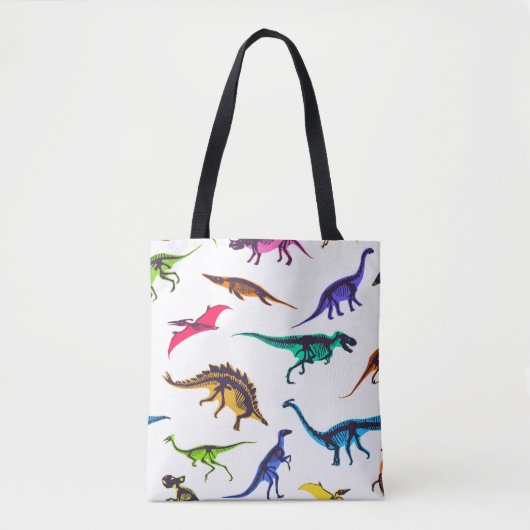 Dinosaurussilhouetten:  schetspatroon. tote bag (Voorkant)