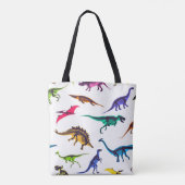 Dinosaurussilhouetten:  schetspatroon. tote bag (Achterkant)
