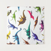 Dinosaurussilhouetten:  schetspatroon. wandkleed (Voorkant (horizontaal))