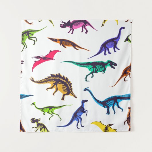 Dinosaurussilhouetten:  schetspatroon. wandkleed (Voorkant)