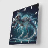 Dinosaurusskelet in dromerig land vierkante klok (Hoek)