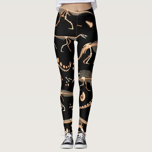 Dinosaurusskeletten, fossielen, patroon. leggings (Voorkant)