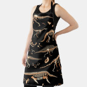 Dinosaurusskeletten, fossielen, patroon. schort (Insitu)