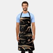 Dinosaurusskeletten, fossielen, patroon. schort (Gedragen)