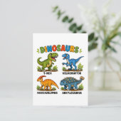 Dinosaurussoorten leren voor kinderen briefkaart (Staand voorkant)
