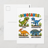 Dinosaurussoorten leren voor kinderen briefkaart (Voorkant / Achterkant)