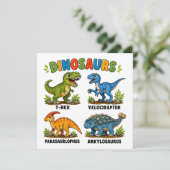 Dinosaurussoorten leren voor kinderen kaart (Staand voorkant)