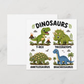 Dinosaurussoorten leren voor kinderen kaart (Voorkant / Achterkant)