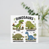 Dinosaurussoorten leren voor kinderen kaart (Staand voorkant)