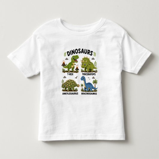 Dinosaurussoorten leren voor kinderen kinder shirts (Voorkant)
