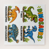 Dinosaurussoorten leren voor kinderen legpuzzel (Horizontaal)