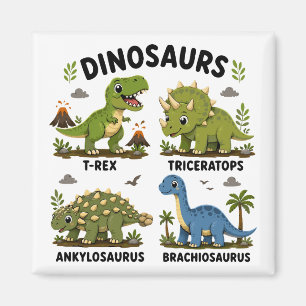 Dinosaurussoorten leren voor kinderen magneet