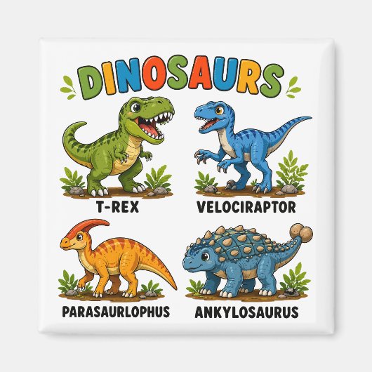 Dinosaurussoorten leren voor kinderen magneet (Voorkant)