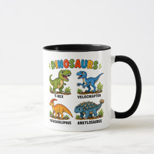 Dinosaurussoorten leren voor kinderen mok