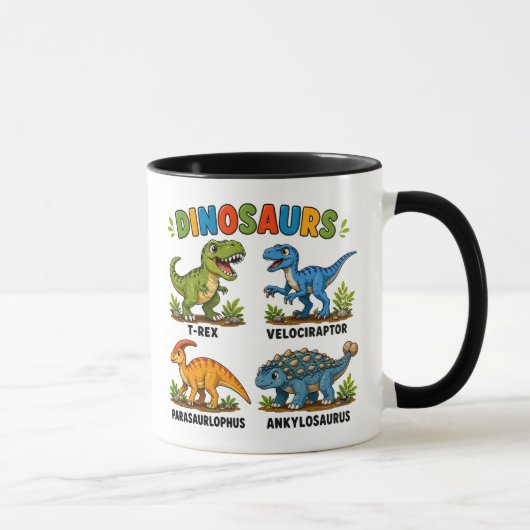 Dinosaurussoorten leren voor kinderen mok (Rechts)