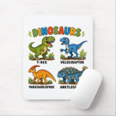 Dinosaurussoorten leren voor kinderen muismat (Met muis)