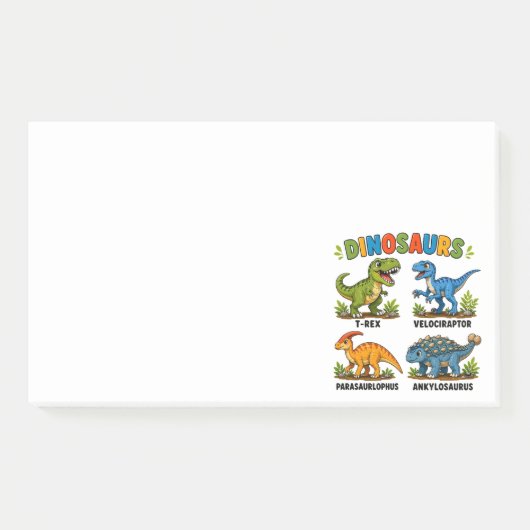 Dinosaurussoorten leren voor kinderen post-it® notes (Voorkant)