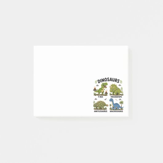 Dinosaurussoorten leren voor kinderen post-it® notes (Voorkant)