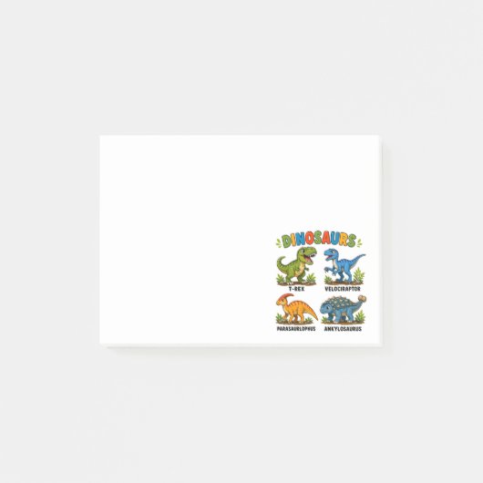 Dinosaurussoorten leren voor kinderen post-it® notes (Voorkant)