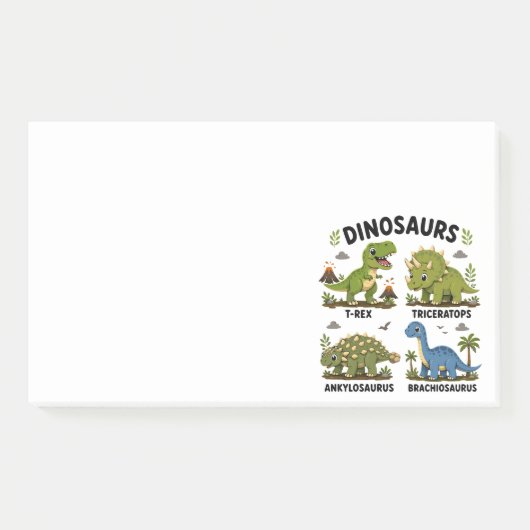 Dinosaurussoorten leren voor kinderen post-it® notes (Voorkant)