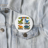 Dinosaurussoorten leren voor kinderen ronde button 7,6 cm (In situ)