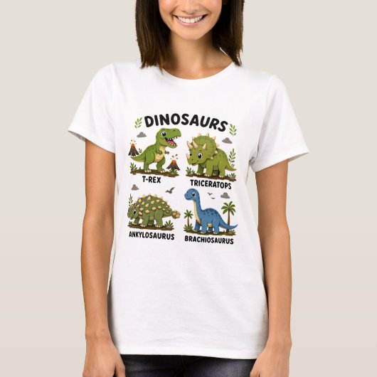 Dinosaurussoorten leren voor kinderen t-shirt (Voorkant)