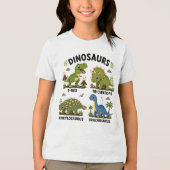 Dinosaurussoorten leren voor kinderen Tri-Blend shirt (Voorkant)