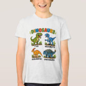 Dinosaurussoorten leren voor kinderen Tri-Blend shirt (Voorkant)