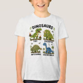 Dinosaurussoorten leren voor kinderen Tri-Blend shirt (Voorkant)