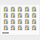 Dinosaurussoorten leren voor kinderen vierkante sticker (Vel)