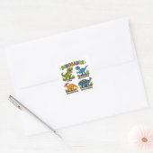 Dinosaurussoorten leren voor kinderen vierkante sticker (Envelop)