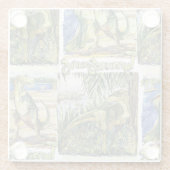 Dinosaurustijdperk: Waterverf landschapsillustrati Glazen Onderzetter (Achterkant)