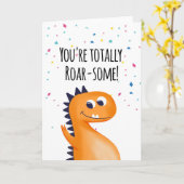 Dinosaurusverjaardag Je bent helemaal brullend Kaart (Gele Bloem)