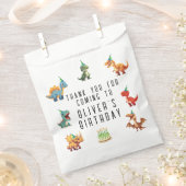 Dinosaurusverjaardag, waterverf t-rex, gunstzak bedankzakje (Geknipt)