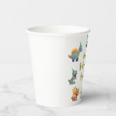 Dinosaurusverjaardag, waterverf t-rex, papieren be bekers (Rechts)