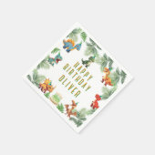 Dinosaurusverjaardag, waterverf t-rex servetten (Hoek)