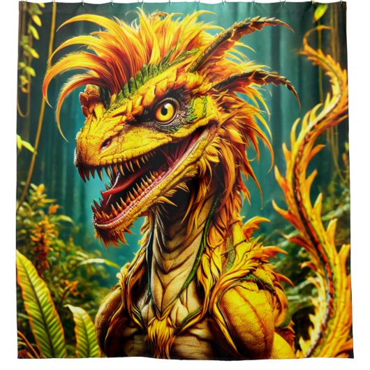 dinosaurusvogel douchegordijn (Voorkant)