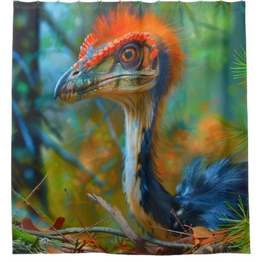 dinosaurusvogel douchegordijn (Voorkant)
