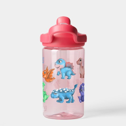 Dinosauruswaterfles, Kinder Schattigee Dino Waterfles (Achterkant)