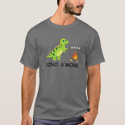 Dinosmore Dinosaurus Smore Kampvuur Grappige Campi T-shirt (Voorkant)