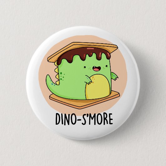 Dinosmore Funny Dinosaur Smore Pun Ronde Button 5,7 Cm (Voorkant)