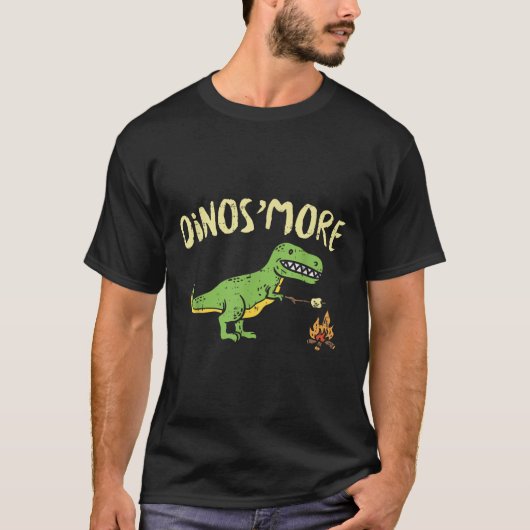 Dinosmore Grappige Dino Smore Camping Dinosaur Kam T-shirt (Voorkant)