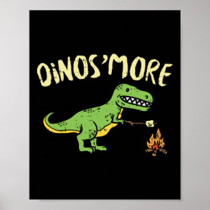 Dinosmore Grappige Dino S'more Kamperen Dinosaurus Poster