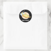 Dinosnore Funny Sleeping Dinosaur Pun Dark BG Ronde Sticker (Tas)