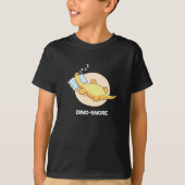 Dinosnore Funny Sleeping Dinosaur Pun Dark BG T-shirt (Voorkant)