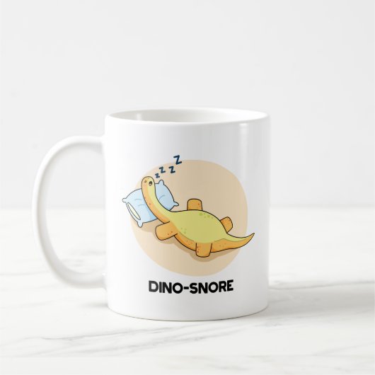 Dinosnore Funny Sleeping Dinosaur Pun Koffiemok (Links)